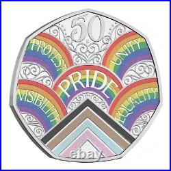 50 Years of Pride 2022 50p Silver Proof Coloured Coin Certificate 2460