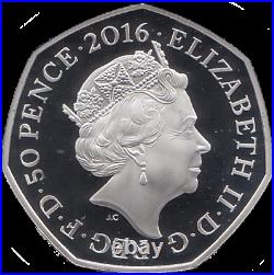 50p Silver Coin 2016 Beatrix Potter Colour Peter Rabbit Proof BOX + COA RARE R1