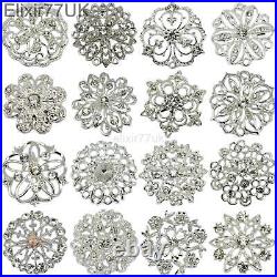 5-100 Silver Crystal Brooch Joblot Diy Bridal Wedding Bouquet Wholesale Job Lot