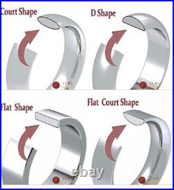 5mm 9ct White Gold Diamond Wedding Ring Flat Court Shaped UK Hallmarked