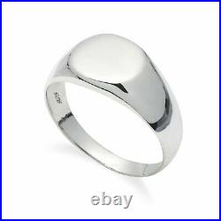 925 Solid Sterling Silver Round Signet Ring in Sizes G-Z/20 Different Sizes