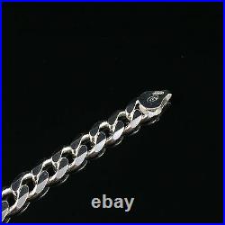 925 Sterling Silver Mens Personalised Gents Curb Identity Bracelet 8.5 17.40gr