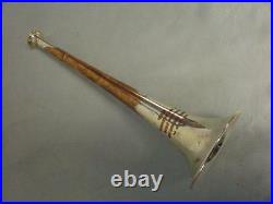 ANTIQUE SILVER PLATE FOX HUNTING HORN. South Texas Hunting Club. MILITARY 1884