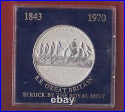 Cased 1970 S. S Great Britain Silver Medal In Near Mint Condition