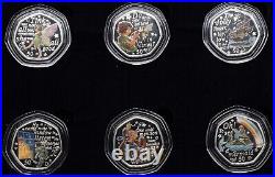 Coin Silver Proof 2020 Peter Pan 50p 6 Coin Coloured Set Isle Of Man BOX COA