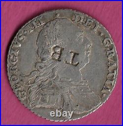 Countermarked Silver Shilling Great Britain 1787 George III TB Tobago VF+ Rare