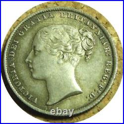 Elf Great Britain Shilling 1860 Silver Victoria
