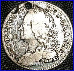 Estate Silver Colonial Coin Dated 1757 Great Britain George II Nice 6 Pence Coin