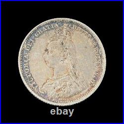 GREAT BRITAIN. 1887, Shilling, Silver Victoria, Sterling, ? Toned