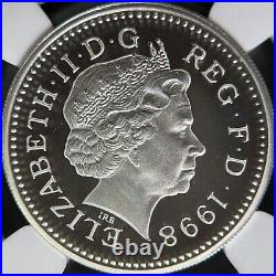 GREAT BRITAIN. 1998, 1 Pound, Silver NGC PF69 Royal Arms, Unicorn, Piedfort