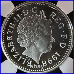 GREAT BRITAIN. 1998, 1 Pound, Silver NGC PF69 Royal Arms, Unicorn, Piedfort