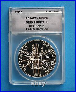 GREAT BRITAIN 2011 Silver Britannia (ANACS MS70)