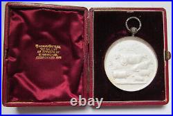 GREAT BRITAIN 53mm Frosted SILVER Agricultural Award Medal 1888 by Thomas Ottley