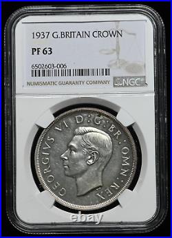 GREAT BRITAIN. George VI, 1937, Coronation Proof Silver Crown, NGC PF63