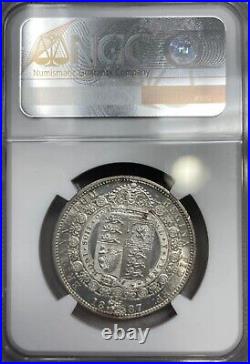 GREAT BRITAIN Silver 1887 1/2 Crown Jubilee Head Queen Victoria NGC MS63 Semi PL