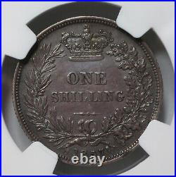 GREAT BRITAIN UK England 1 Shilling 1857 NGC AU Details Victoria Silver Scarce