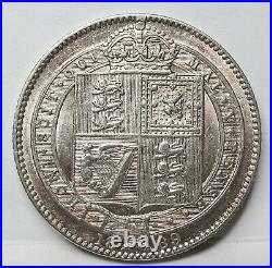 GREAT BRITAIN UK England 1 shilling 1889 About UNC Victoria Silver #A27