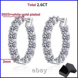Gorgeous 1.3ct Diamond Hoop Earrings in White Gold Box & Papers Lab-Created