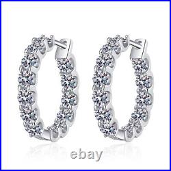 Gorgeous 1.3ct Diamond Hoop Earrings in White Gold Box & Papers Lab-Created