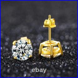 Grandiose Lab-Created 4ct Diamond Earrings in Yellow Gold