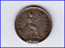 Great BritainKM-772, 4 Pence, 1888 Silver Queen Victoria (OH) EF