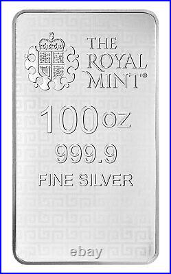 Great Britain 100 oz Great Engravers Collection Three Graces Silver Bar BU