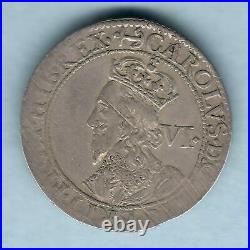 Great Britain. 1638-39 Charles 1 Sixpence. 2nd Briots Issue. MM-Anchor. AVF