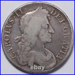 Great Britain 1682 TRICESIMO QVARTO Crown Charles II S-3359 World Silver Coin