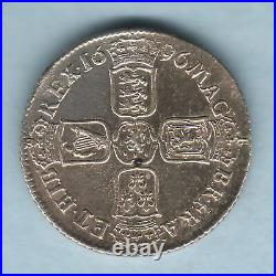 Great Britain. 1696-B William 111 Shilling. Small x in REX variety. GVF