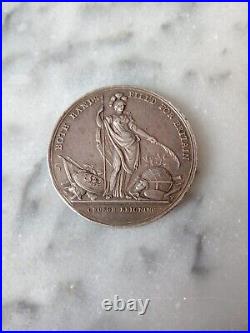 Great Britain 1736 Silver Jernegan's Cistern Lottery Medal Caroline Protecting