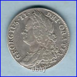 Great Britain. 1745 George 11 Shilling. LIMA below bust. AVF/F+