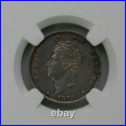 Great Britain 1826 George IV Silver 1 Shilling NGC AU Details Cleaned Graded