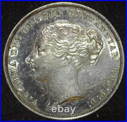 Great Britain 1852 Silver Shilling Km734.1 Brilliant Uncirculated Fcs-23b