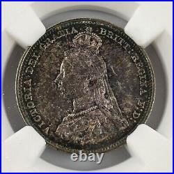 Great Britain 1887 1S Shilling Jubilee Head Silver Coin NGC Graded MS 62