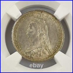 Great Britain 1887 Sixpence 6P Queen Victoria Silver Coin NGC Graded MS 62