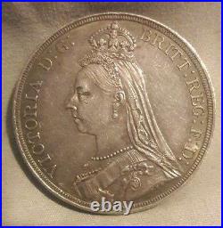 Great Britain 1887 Victoria Jubilee Silver Crown Very High Grade AU+