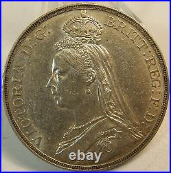 Great Britain 1890 One Crown Queen Victoria Jubilee Head Silver Coin