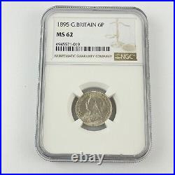 Great Britain 1895 Sixpence 6P Queen Victoria Silver Coin NGC Graded MS 62