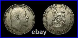 Great Britain 1905 One Shilling King Edward VII Low Mintage Key Date VF++ 7035