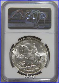Great Britain 1935 Crown King George V Ngc Graded Ms64+ Silver World Coin