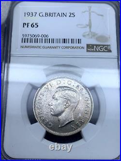 Great Britain 1937 Silver Proof 2 Two Shilling NGC PR65