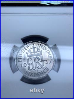 Great Britain 1937 Silver Proof 6p Sixpence NGC PR66 Beauty
