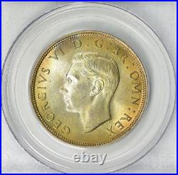 Great Britain 1938 Silver Half Crown PCGS MS 64 Amazing Tone $488.88