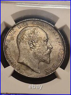 Great Britain 1/2 crown 1902, NGC MS62, King Edward VII (1902 1910) silver