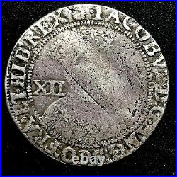 Great Britain 1 Shilling (1603-4) Silver James I, NVF, mintmark thistle 30mm