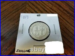 Great Britain 1 Shilling 1891 Silver XF Extra Fine