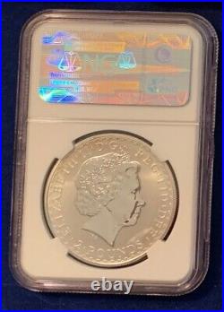 Great Britain 2002 Britannia 2 Pound Silver Bullion Coin, Ngc Certified Ms 65