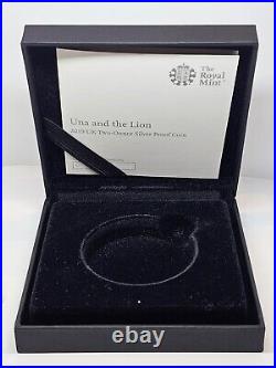 Great Britain 2019 Silver Proof £5 Una and the Lion BOX AND COA ONLY NO COIN