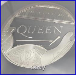 Great Britain 2020 £10 Music Legends QUEEN Silver Proof 5 oz Coin PF 70 UC