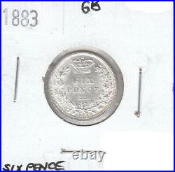 Great Britain 6 Pence 1883 Silver UNC Uncirculated